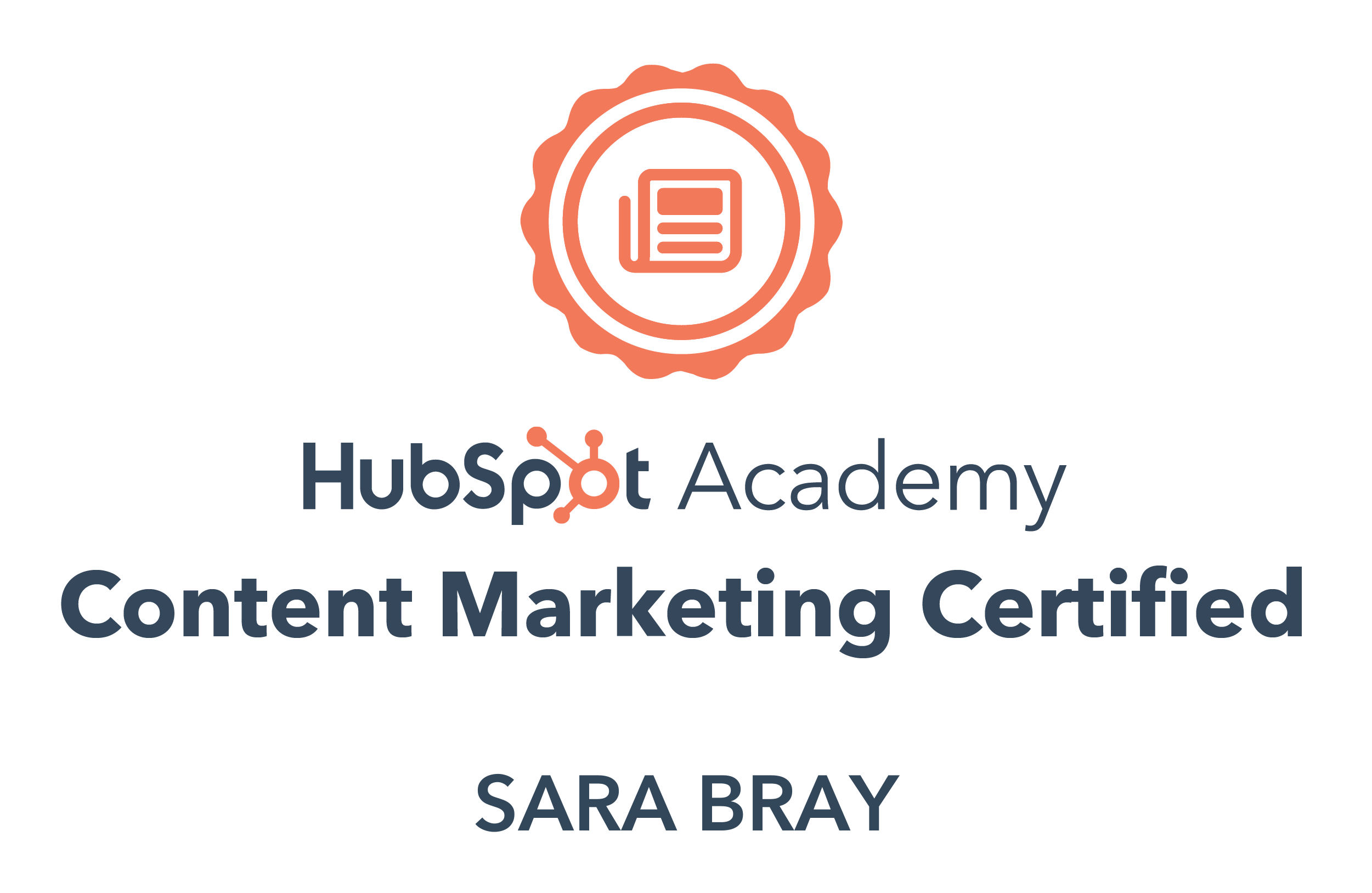 Sara’s Certifications